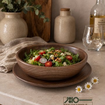 ست بشقاب و کاسه چوبی 00790