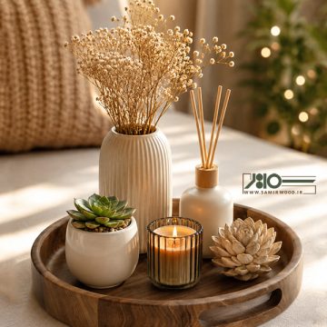 سینی پذیرایی چوبی 00795
